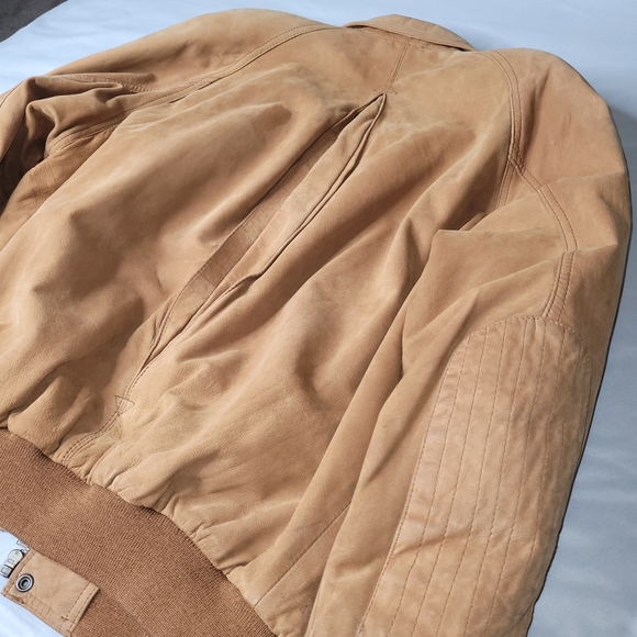 Marlboro Brown Leather Bomber Jacket Size Medium - Picture 8 of 8